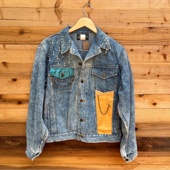 Expressions Jackets & Blazers - Vintage 80s Custom Embellished Denim Jacket